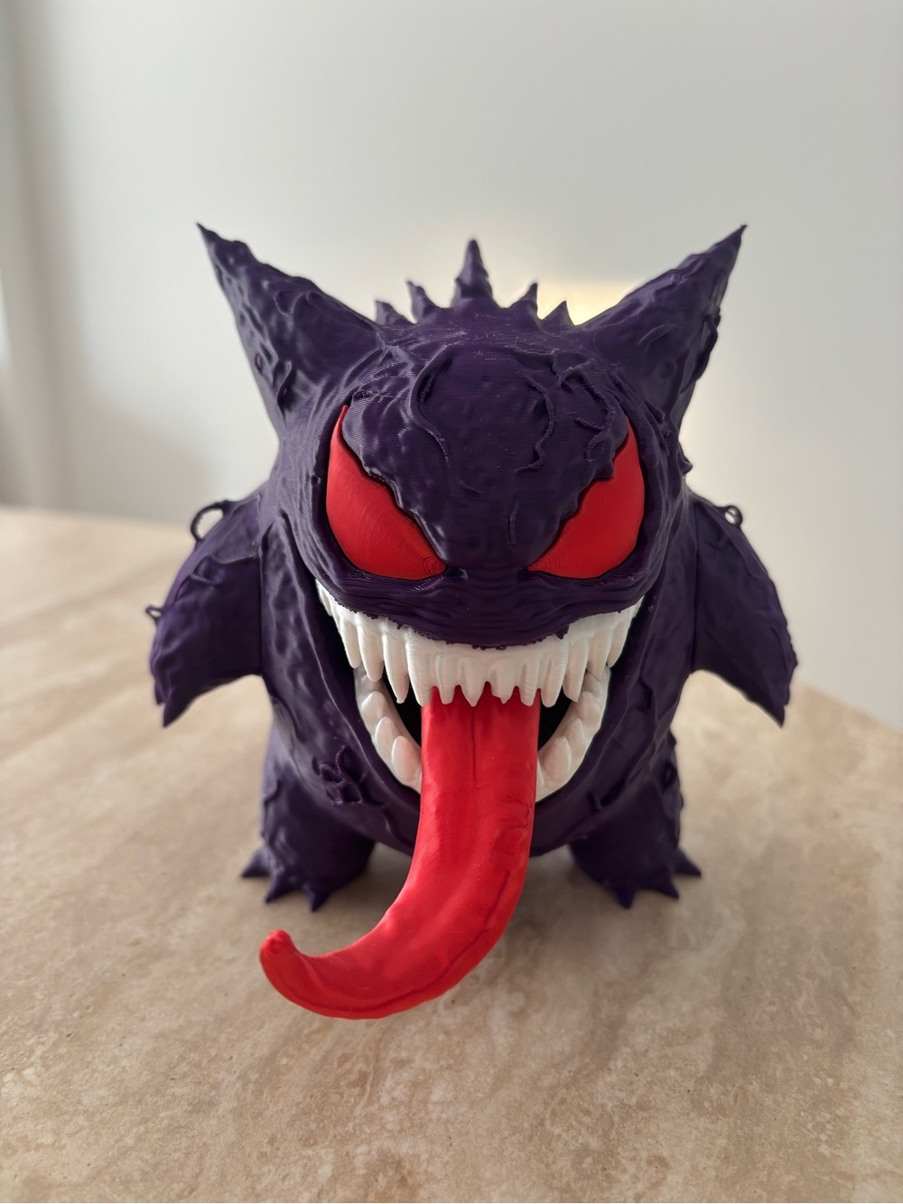 Venomized Gengar Figure with Red Eyes and Tongue